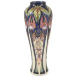 A Moorcroft pottery Marinka vase, by Rachel Bishop, dated 2003 of tall slender proportions with tube