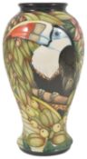 A Moorcroft pottery Chapada Toucan baluster vase, by Sian Leeper, dated 2002 tube lined with birds
