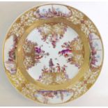 An 18th century Meissen porcelain plate decorated in the Chinese style attributed to Christian