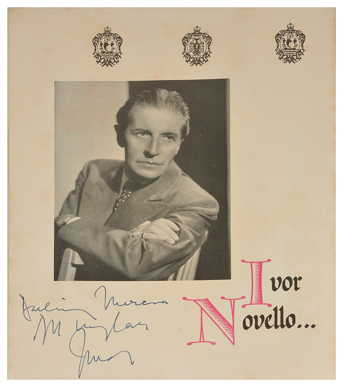 An interesting collection of Ivor Novello and Madame Clara Novello Davies memorabilia, dating from