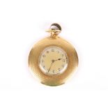 A slim 18ct gold open face engine turned pocket watch the case marked J. C. Vickery, the gilded dial