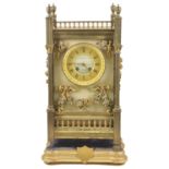 A French gilt brass mounted onyx mantle clock circa 1895 the gong striking movement with mark for