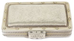 A Victorian silver rectangular purse/case, London 1879 of rectangular form with beaded and guilloche