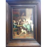 A contemporary copy of a 17th century Dutch master 'Dancing kitten tavern scene', together with a