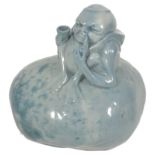 A Royal Doulton Titanian ware figure of a grotesque Imp, 20th century, in a mottled bluish colour,