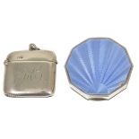 An Edwardian silver vesta case, Chester 1901 of typical form with hinged lid and striker base, front