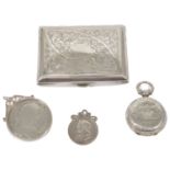 A small collection of silver to include a Charles Horner sovereign holder comprising of an Edwardian