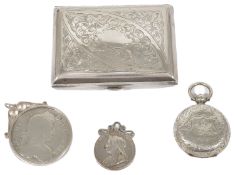 A small collection of silver to include a Charles Horner sovereign holder comprising of an Edwardian