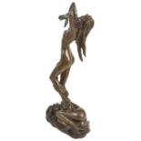 Jonathan Wylder (British b.1957) 'Rising & Sleeping Females II' a patinated bronze sculpture