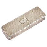 A George III silver lipstick case, London 1818 by George Pearson, of rectangular form with engine