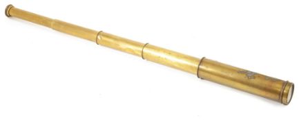 A James Henry Steward four draw brass telescopeof graduating draws, inner draw inscribed JH