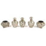 A collection of Chinese export silver cruets, early 20th centurycomprising three small matching