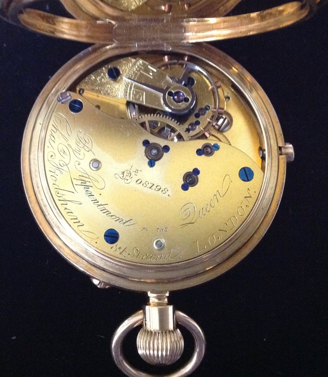 A Victorian Charles Frodsham 18ct gold full hunter pocket watchthe white enamel dial with black - Image 7 of 12