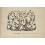 An amateur artists sketchbook of copies of 19th century comical illustrations comprising copies of