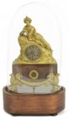 A decorative gilt metal and rosewood mantel clock, early 20th century