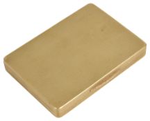 A Victorian 9ct gold cigarette case, Birmingham 1861of rectangular form with engine turned decorated