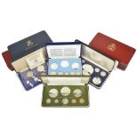 A collection of Franklin Mint coinagecomprising two sets of 1976 Republic of Malta proof set of nine