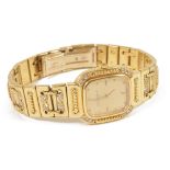 An 18ct gold Audemar Piguet ladies wristwatch, circa 1980'sthe gold coloured rectangular dial with