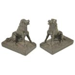 A pair of carved serpentine Jennings dogs, late 19th/early 20th century