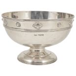 A George VI Arts and Crafts silver pedestal bowl, Sheffield 1937of circular form with applied bead