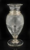 An impressive Baccarat 'Diamant' crystal vase, 20th centuryof baluster form the flared rim with flat