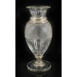 An impressive Baccarat 'Diamant' crystal vase, 20th centuryof baluster form the flared rim with flat