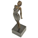 Jonathan Wylder (British b.1957) a patinated bronze sculpture of a female dancing in the breeze,