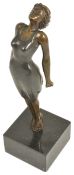 Jonathan Wylder (British b.1957) a patinated bronze sculpture of a female dancing in the breeze,