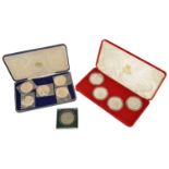A collection of Royal Wedding Silver Coinsa cased set of four silver coins commemorating the Royal