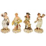 Four Royal Crown Derby the Four Seasons figurines, 20th century, each figurine modelled as a
