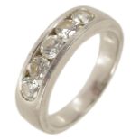 A Continental five stone diamond set half eternity ring