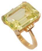 An attractive large 18ct gold mounted rectangular gem set cocktail ring