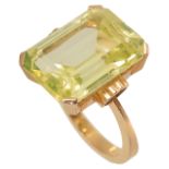 An attractive large 18ct gold mounted rectangular gem set cocktail ring