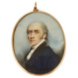 An early 19th century miniature portrait of a gentleman