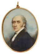 An early 19th century miniature portrait of a gentleman