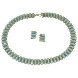 A contemporary Mexican turquoise and silver collar necklace by 'Sanel'