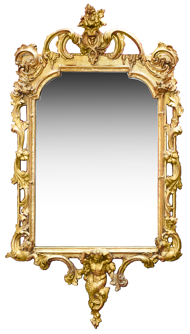 A George III style giltwood wall mirror, 19th century