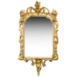 A George III style giltwood wall mirror, 19th century