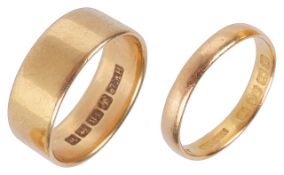Two gold wedding bands