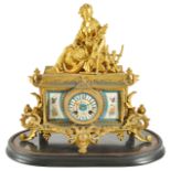 A late 19th century French gilt metal figural clock by Brunfaut