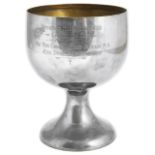 A George V silver Streatham Hill Tennis Club pedestal trophy cup, hallmarked Sheffield 1926