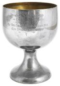 A George V silver Streatham Hill Tennis Club pedestal trophy cup, hallmarked Sheffield 1926