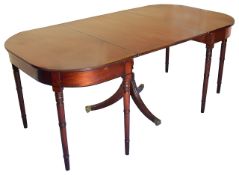 A George III and later mahogany extending dining table