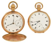 A 9ct gold open face pocket watch