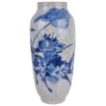 A late 19th century Chinese blue and white vase