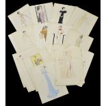 A collection of 1930's fashion sketches by Joan Edwards