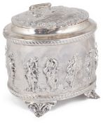 A Victorian silver tea caddy, hallmarked Birmingham 1899