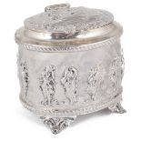 A Victorian silver tea caddy, hallmarked Birmingham 1899