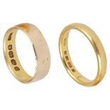 Two 22ct gold wedding bands,