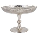 A Chinese export Wang Hing & Co. silver pedestal tazza, late 19th/early 20th century